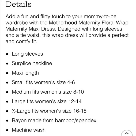 Motherhood Maternity Floral Long Sleeve Maxi Dress - Picture 9 of 9